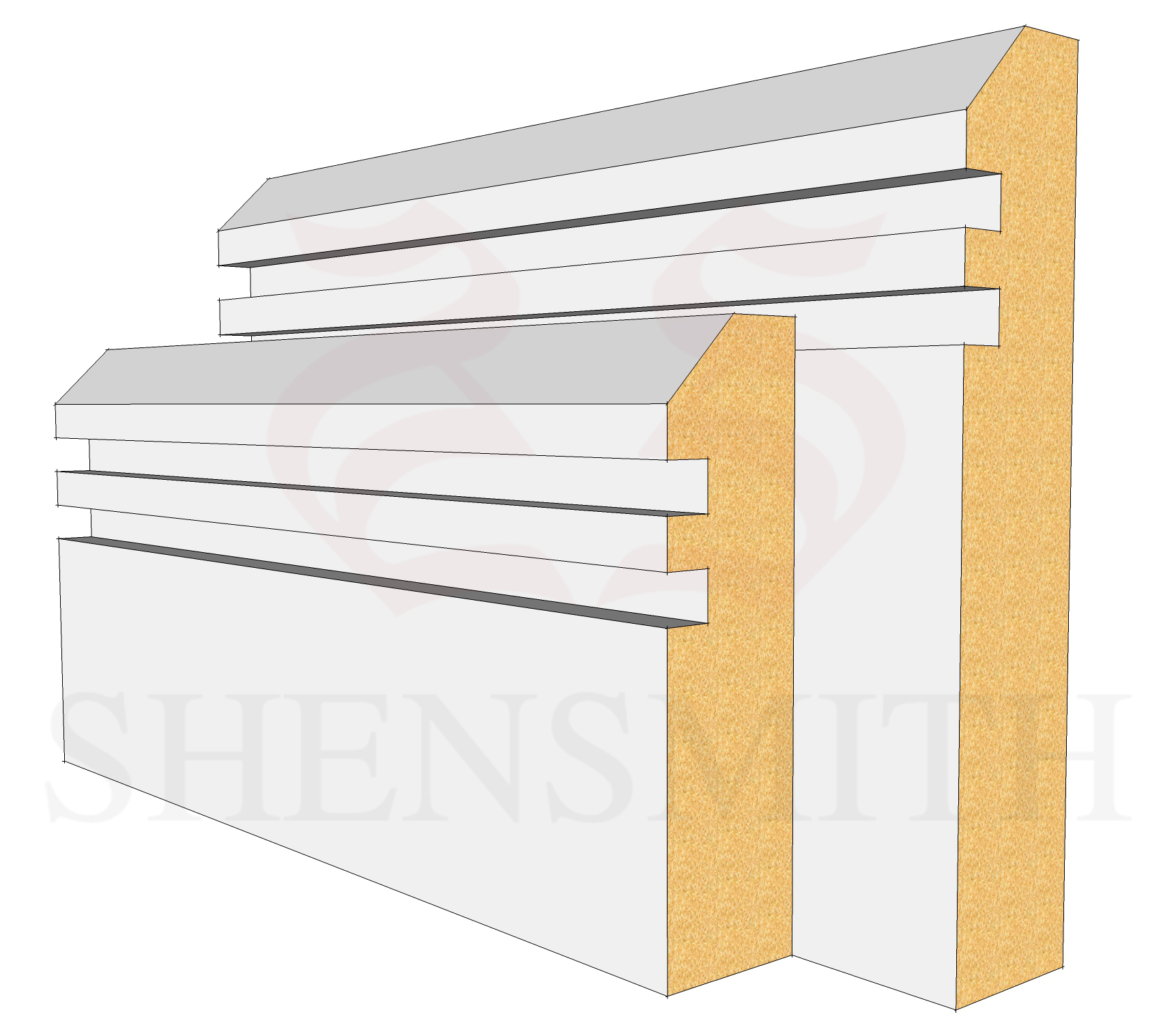 45 Rebated 2 MDF Skirting Board