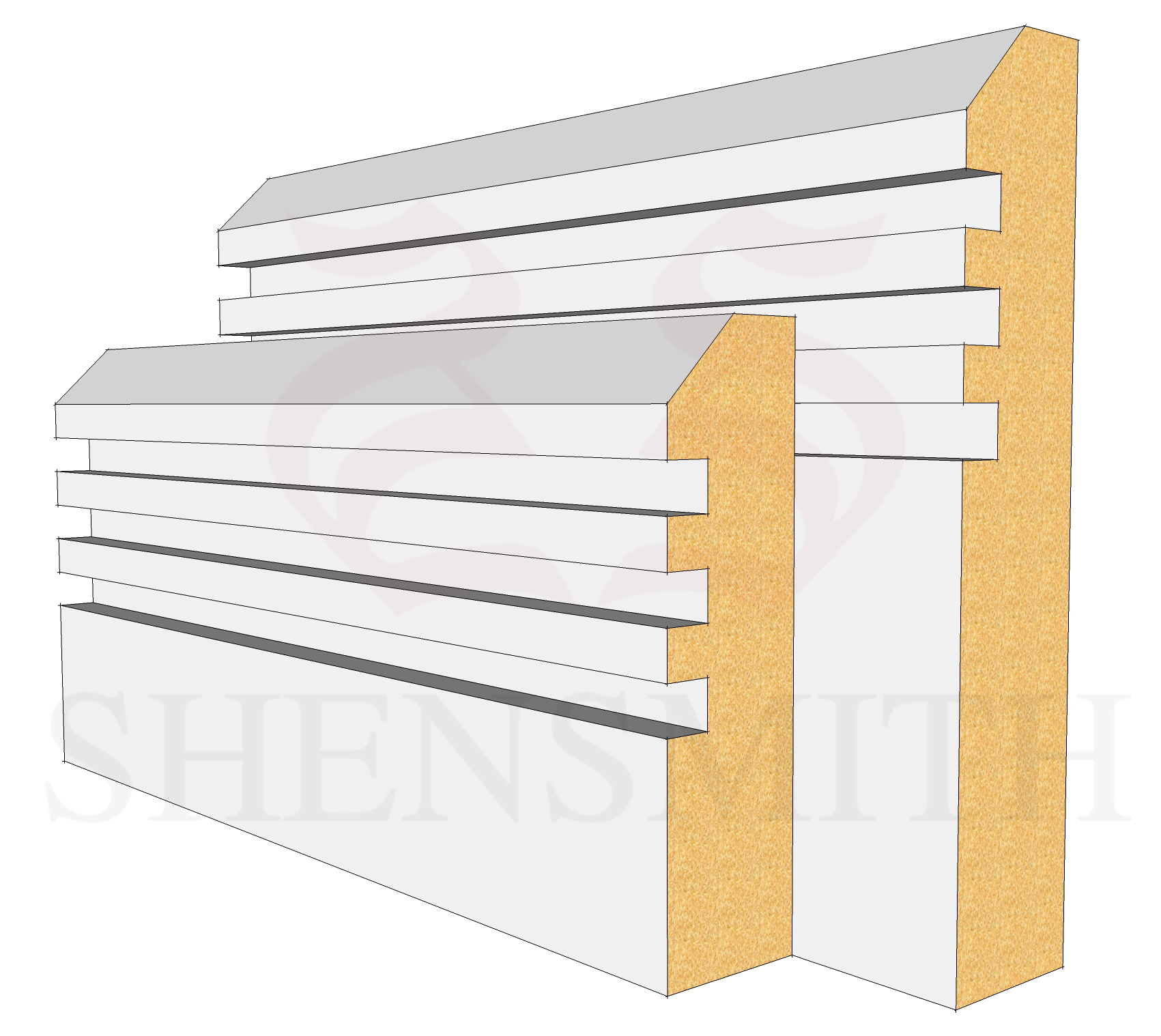 45 Rebated 3 MDF Skirting Board