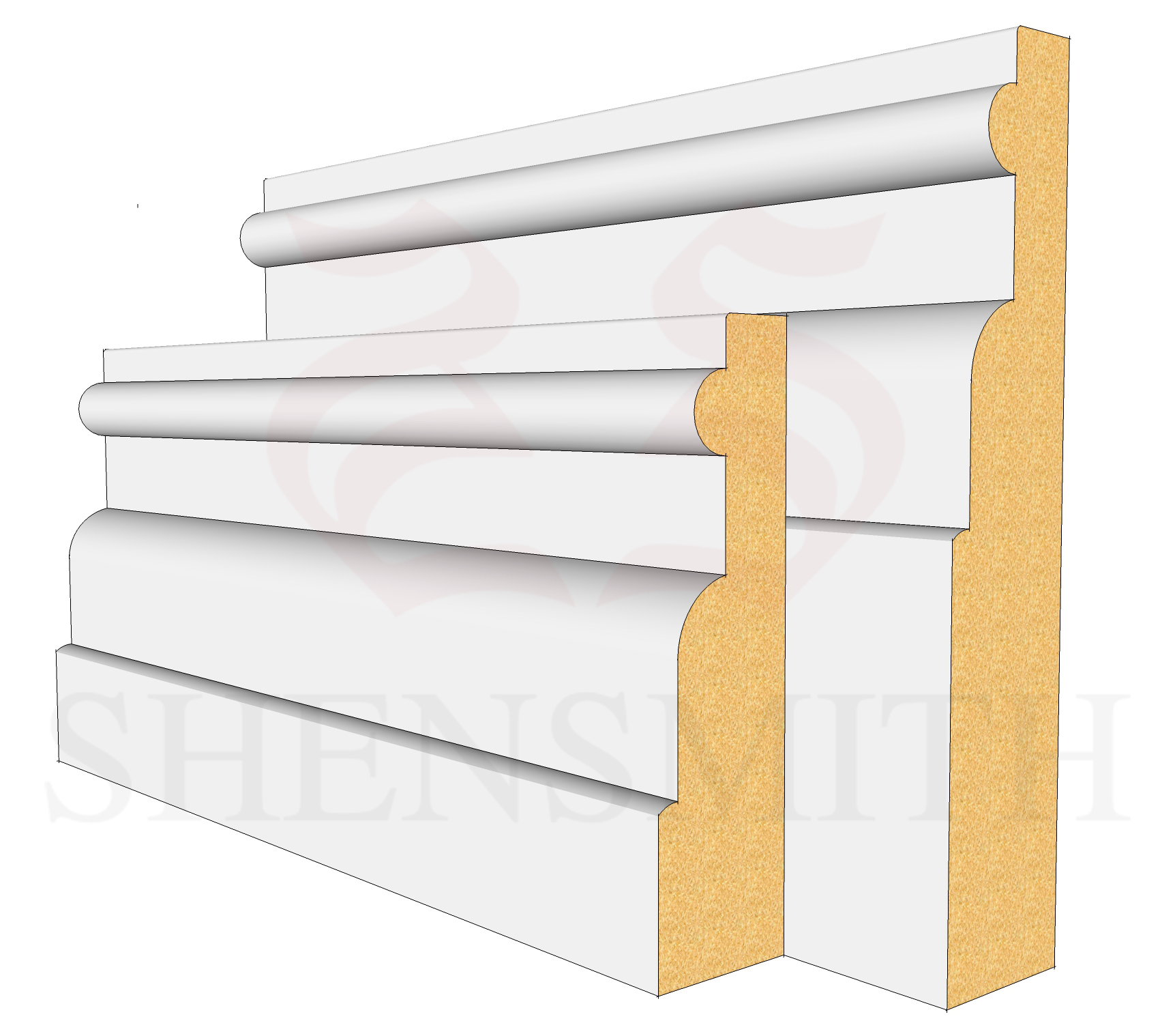 Reeded 1 MDF Skirting Board