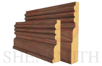 Reeded 3 Walnut Skirting Board