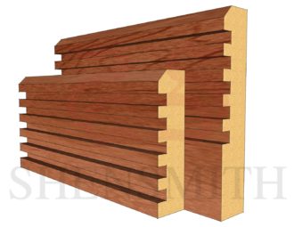 Ribbed Cherry Skirting Board