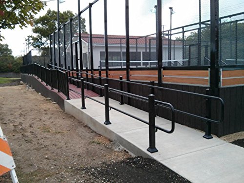 1.9" Round x 4 ft. Hammered Black Aluminum ADA Handrail Kit - Includes 2 wall brackets - Image 4