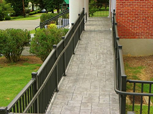 1.9" Round x 4 ft. Hammered Black Aluminum ADA Handrail Kit - Includes 2 wall brackets - Image 6
