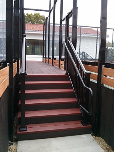 1.9" Round x 4 ft. Hammered Black Aluminum ADA Handrail Kit - Includes 2 wall brackets - Image 9