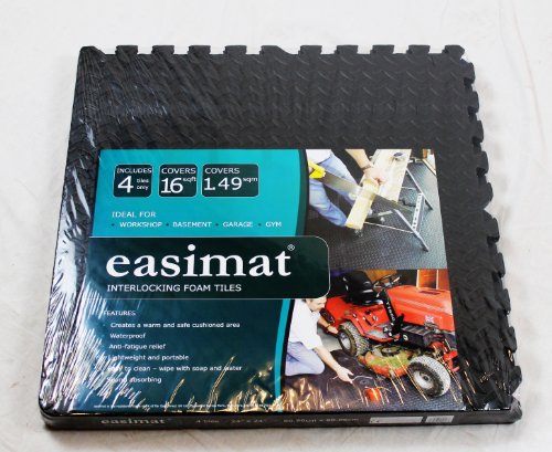 Interlocking Gym Garage Anti Fatigue Flooring Play Mats 32sqft D-Easimat Branded - Image 4