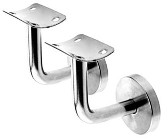 2 Set Stainless Steel Handrail Stair Wall Brackets Hand Rail Bannister Bracket