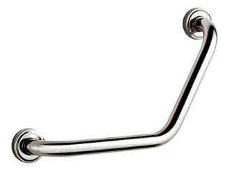 Bisk Pro 04777 Angled Rail Hand Grip 220x220mm, 25mm, Chrome on non-rust stainless steel by Bisk