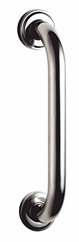 Bisk Pro 04779 Straight Rail Hand Grip 250mm, 25mm diameter, Chrome on non-rust stainless steel by Bisk