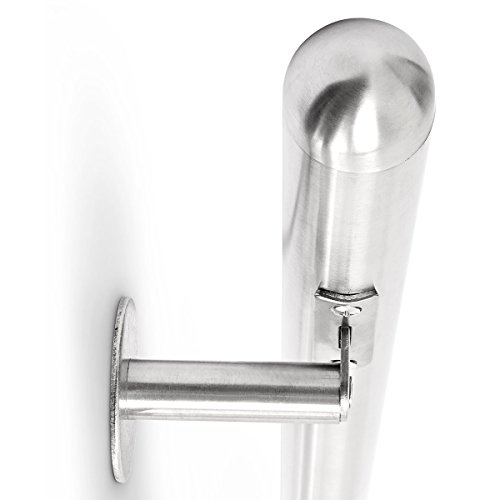 Relaxdays Stainless Steel Stair Handrail for Wall Mounting Home Safety 150 cm Hand Rail with Wall Holder - Image 5