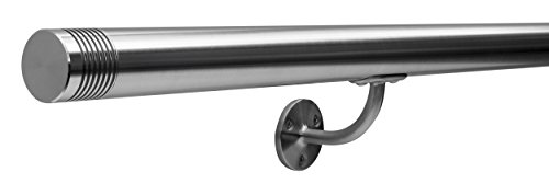 Stainless Steel Balustrade Bannister Stair Hand Rail - Multi-Groove Ends - Select your length - Image 2