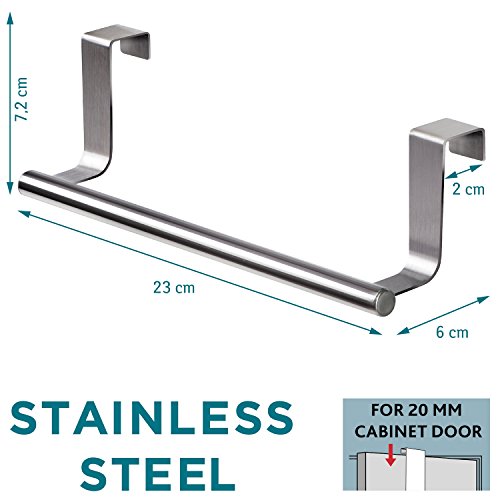 Tatkraft Horizon Over the Cabinet Door Stainless Steel Tea Towel Holder - Image 3