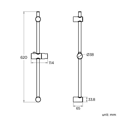 iBathUK |Modern Chrome Riser Rail - Image 6